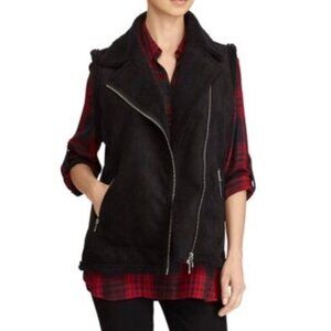 Lauren Ralph Lauren Women’s Black‎ Faux Shearling Vest - Size M
